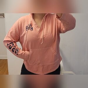 Old Navy Peach Hoodie with Navy Lettering